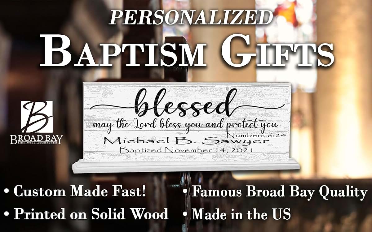 Broad Bay Baptism Gift For Boys or Girls Personalized Christening Baptism Plaque Keepsake Present Bible Verse With