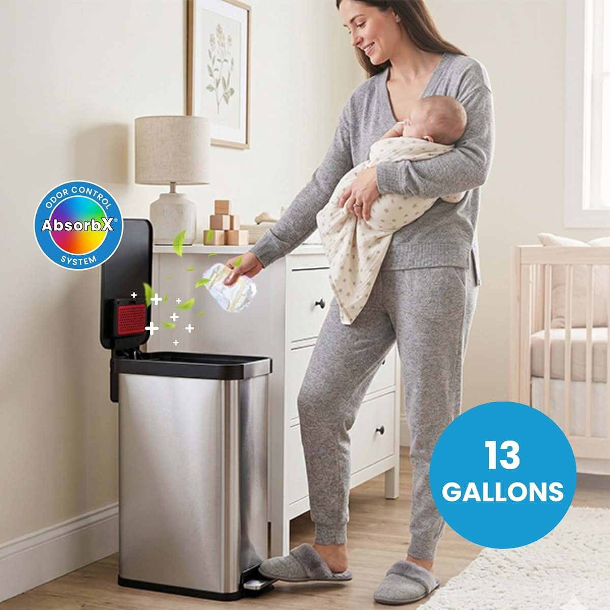 iTouchless Step Diaper Pail for Nursery Waste Container