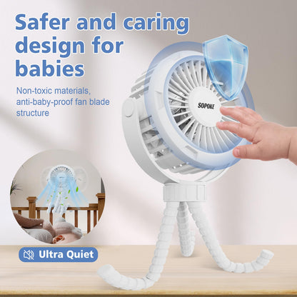 SOPOKE Mini Portable Stroller Fan