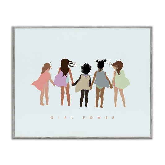 Stupell Industries Superhero Girl Power Framed Wall Art for Kids Room