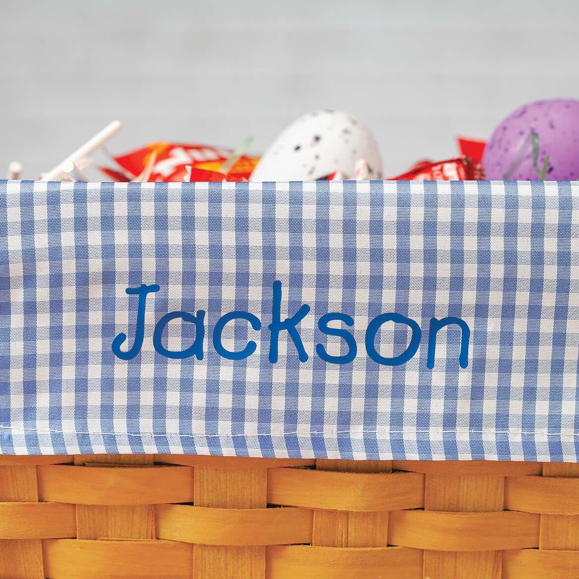 Fox Valley Traders Custom Blue Gingham Wicker Easter Basket, Easter (photo 3)