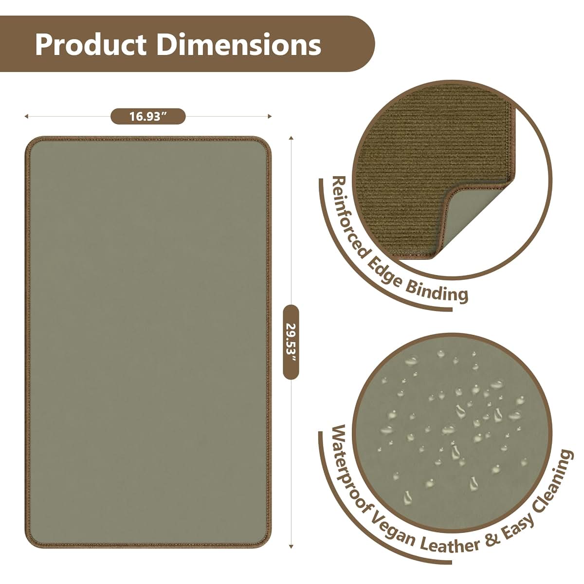 Portable Waterproof Vegan Leather Changing Mat for Travel Diaper Bags