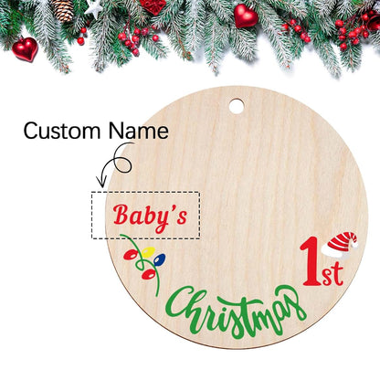 Liannan Baby's My First Christmas Handprint or Footprint Christmas Print Ornament,Christmas Tree Decoration Keepsake (photo 3)