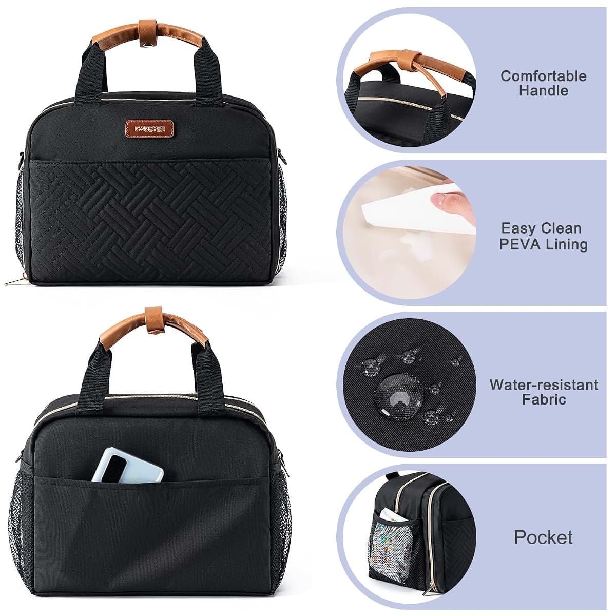 Babeyer Breastmilk Cooler Bag With Ice Pack For 6 Bottles