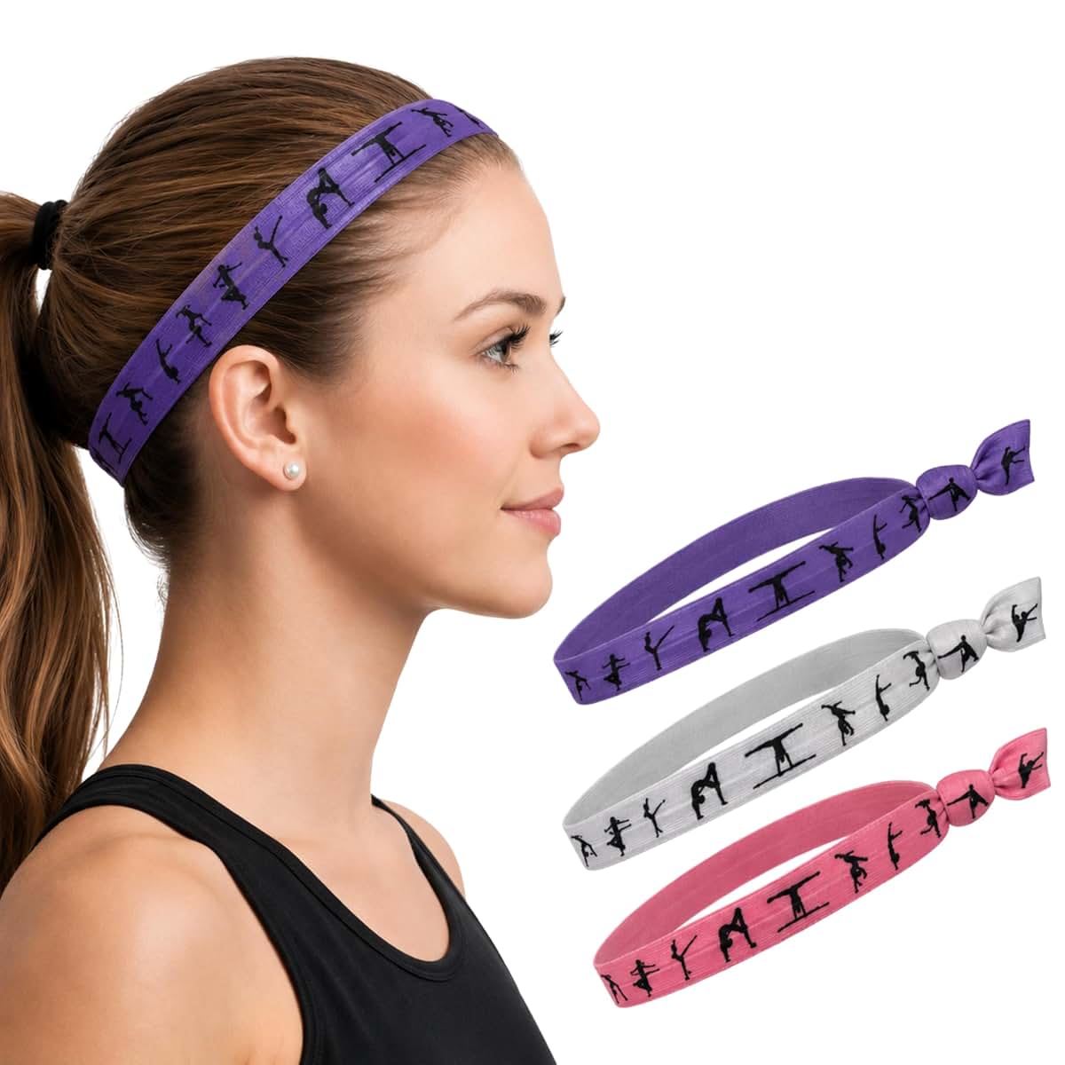 Gymnastics Headband Set for Girls | Soft Elastic Hair Accessories