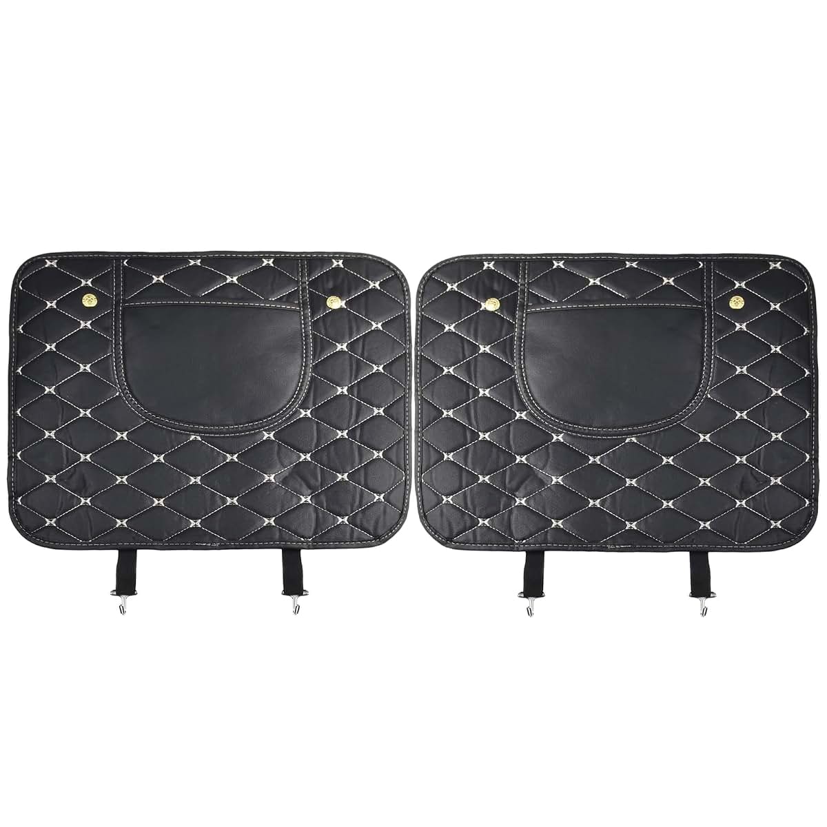KZYIQUOJ Car Seat Back Kick Protectors for Mercedes G Class 2008-2025, 2-Pack Universal Leather Anti-Scratch Pad