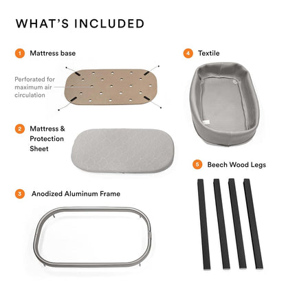 Stokke Snoozi Bassinet for Baby | Graphite Grey, Grows from Birth to 9 Months