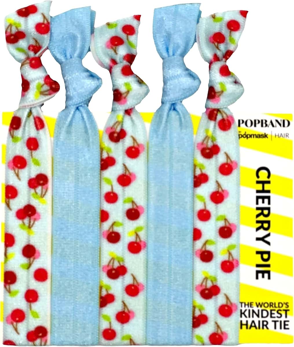 Popband Cherry Pie Knot Hair Bands Set of 5 Stretchy Accessories