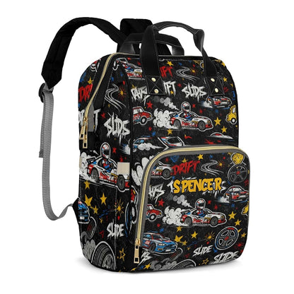 YallLocoMo Personalized Diaper Bag Backpack Gift Race Cars Star Ultimate Nappy Bag: Spacious, Waterproof & Perfect for (photo 2)