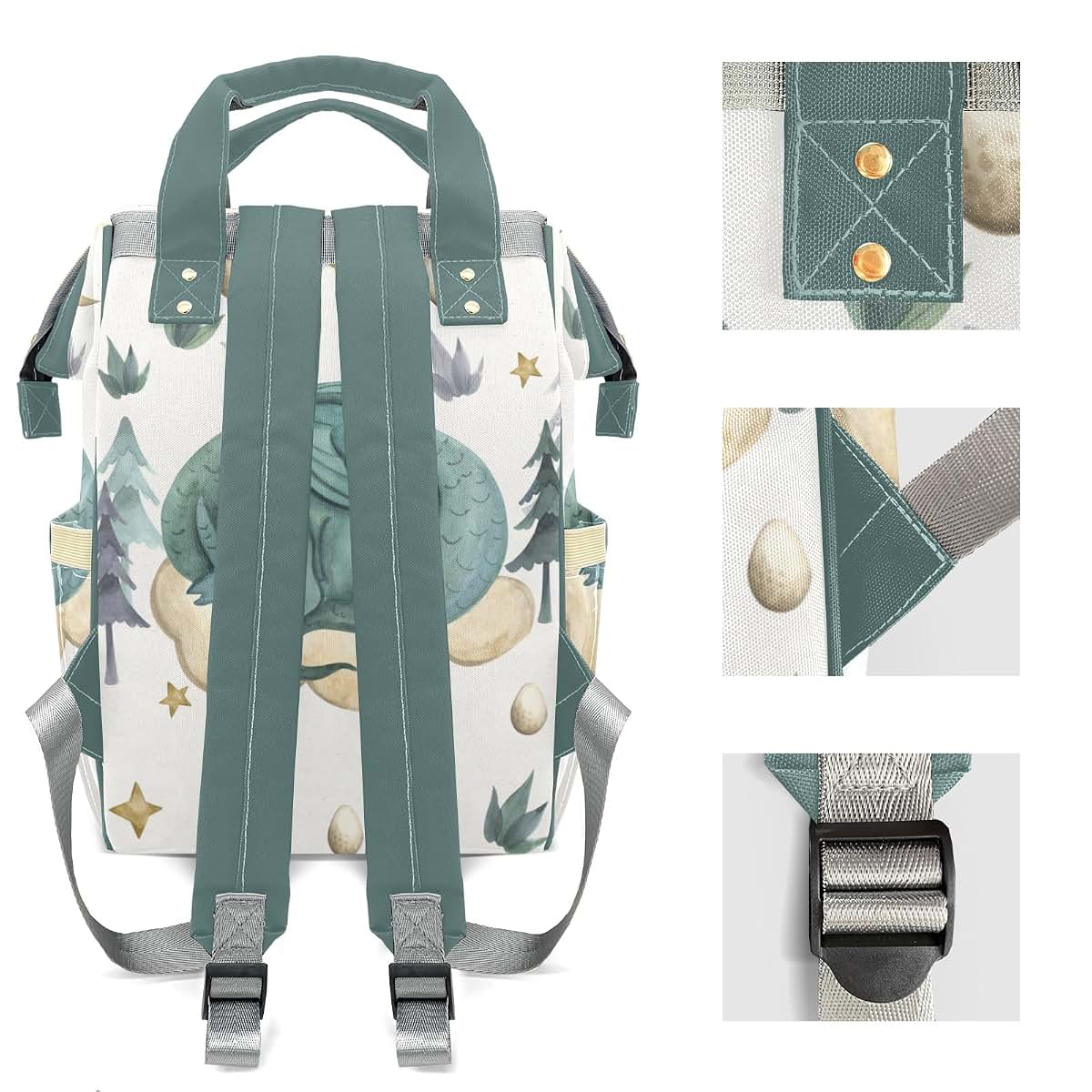 LiSoAkWE Personalized Sleeping Dragon Diaper Backpack With Custom Name (photo 4)