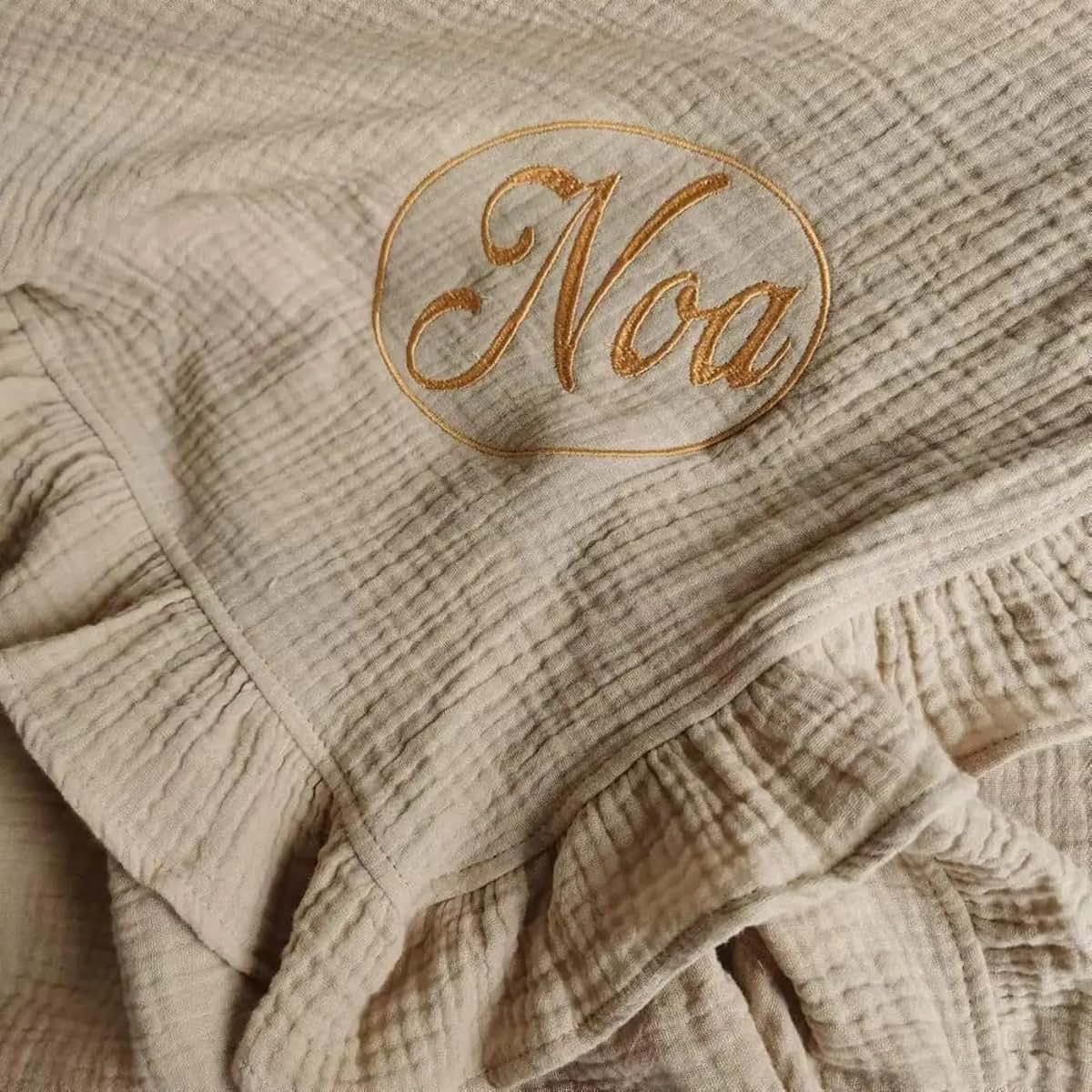 ZoikoM Personalized Baby Blanket Organic Muslin Cotton Blanket (photo 4)