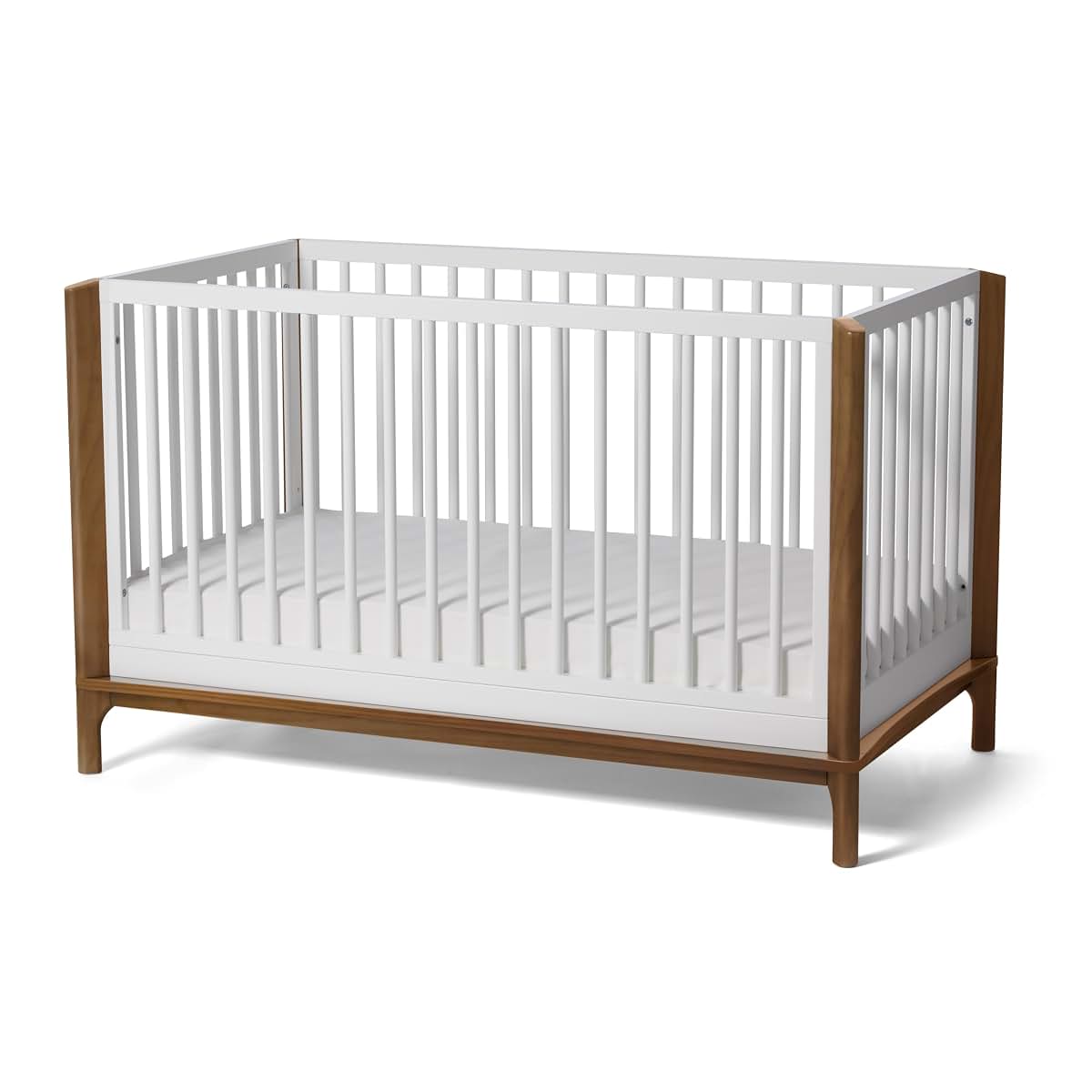Little Seeds Laurel 4-in-1 Convertible Crib in White/Chestnut