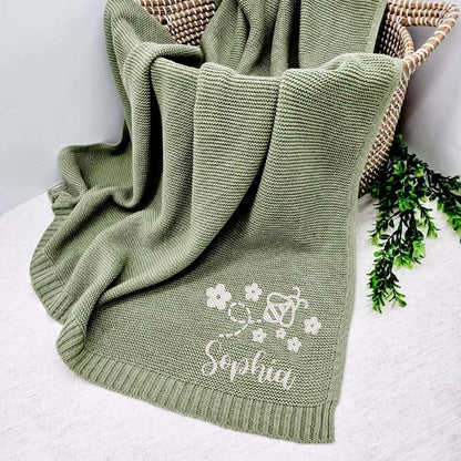 Noni Luxury Personalized Baby Blanket, Embroidery Gift for Baby Shower, Custom Knit Baby Blanket, Newborn Baby Gifts (photo 2)