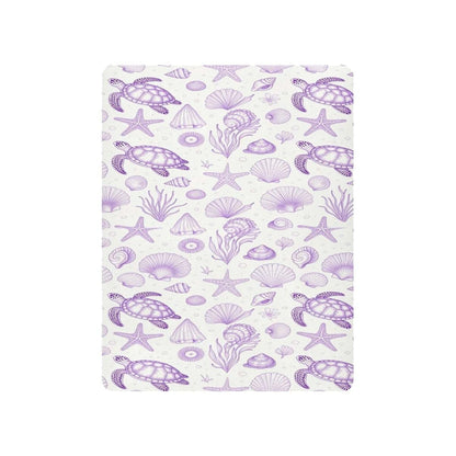 decor gift Muslin Fitted Crib Sheet Coastal Beach Summer Purple Ocean Seashell Bedding for boy 39''x 27'' (photo 2)