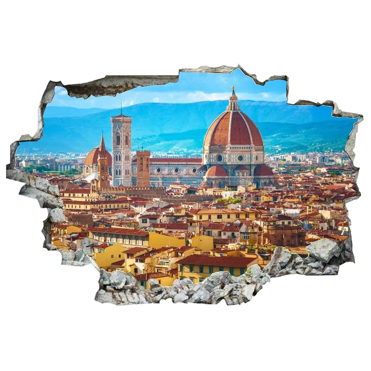 Higoss Cityscape In Florence Italy 3D Wall Decal (photo 2)