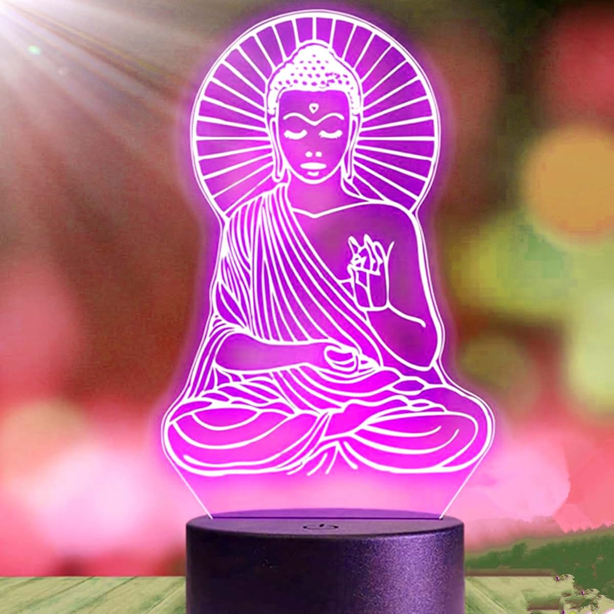 Jinnwell 3D Buddha Night Light With Multicolor Touch Control (photo 2)