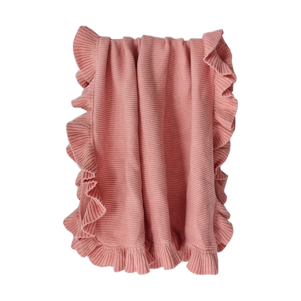 TIANQUXNGI Ruffle Knitted Baby Wrap Blanket