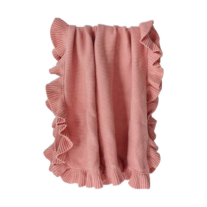 TIANQUXNGI Ruffle Knitted Baby Wrap Blanket
