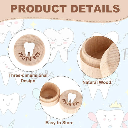 Tooth Fairy Tooth Holder 2-Piece Wooden Keepsake Box