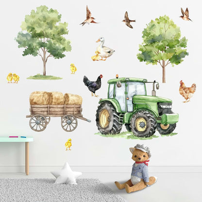 Mfault Farm Animals Wall Decals Stickers, 2 Sheets Vinyl Nursery Kids Room Decor