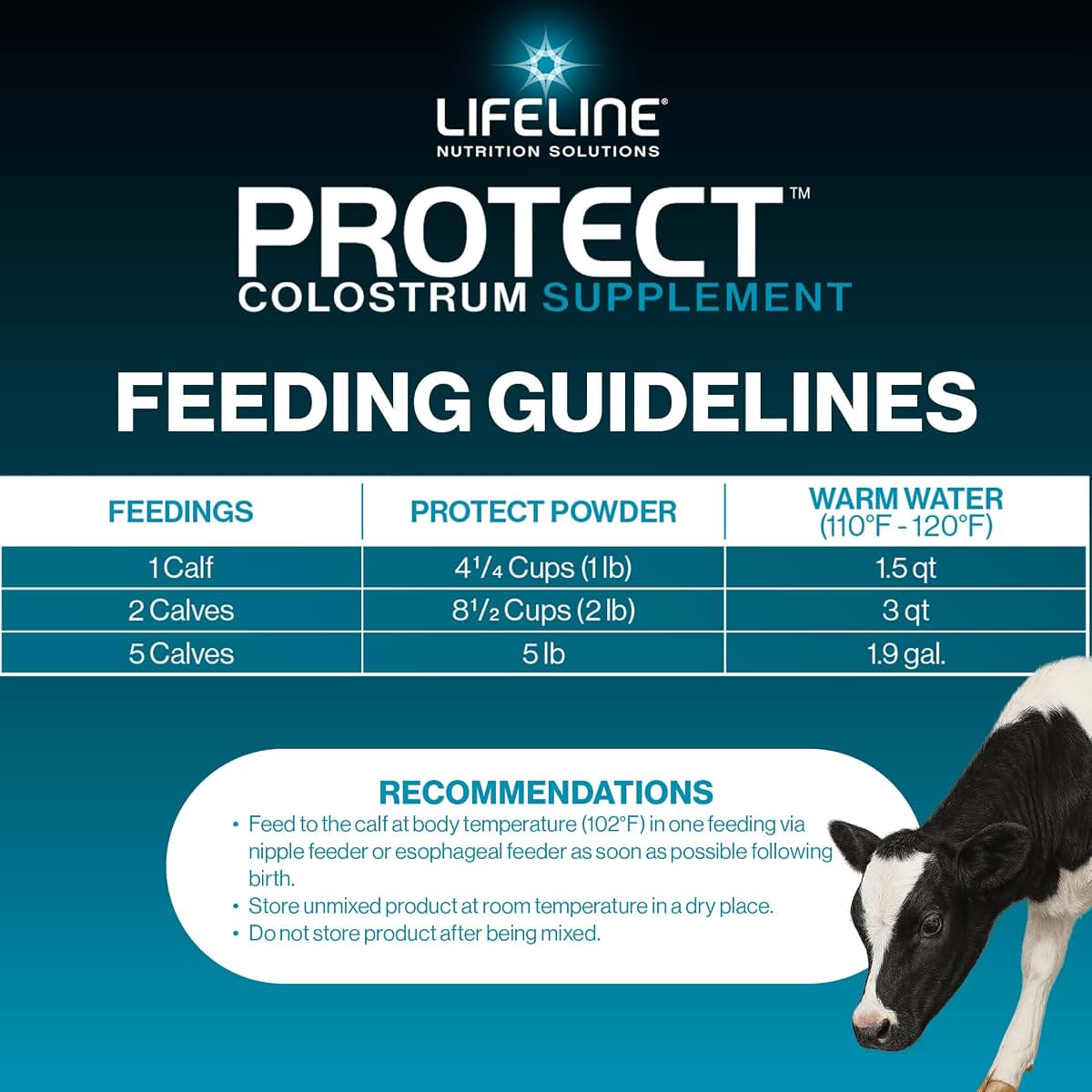 Annuso Lifeline Protect Colostrum Supplement For Calves, 1lb Bag