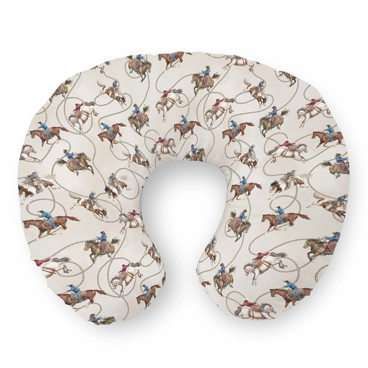 Selgkds Vintage Cowboy Life Nursing Pillow Covers Country Western Cowboys Horse Soft Stretchy Removable Covers for