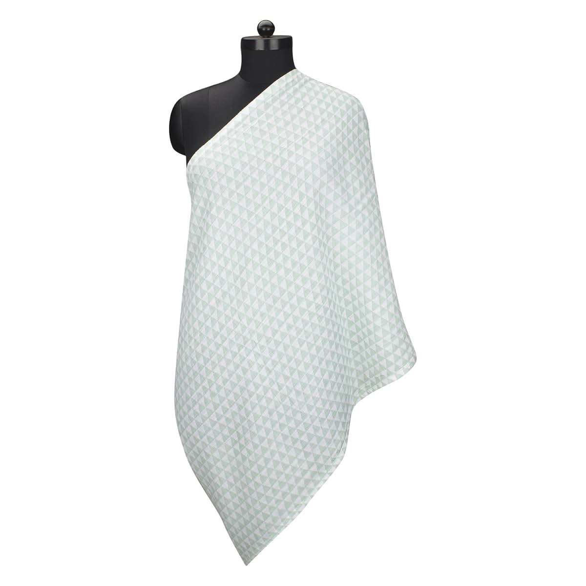 Bacati - Muslin Nursing Scarf (Mint Triangles)