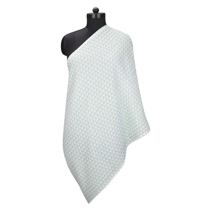 Bacati - Muslin Nursing Scarf (Mint Triangles)