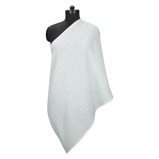 Bacati - Muslin Nursing Scarf (Mint Triangles)