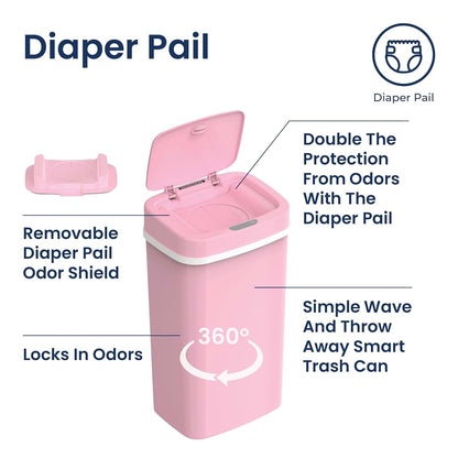 Ninestars Automatic Touchless Motion Sensor Diaper Disposal Trash Can (photo 3)
