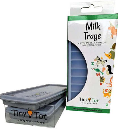 Tiny Tot Innovations Breast Milk Freezer Tray Set with Carrier, 10-1-Oz Bars, 2 Lids