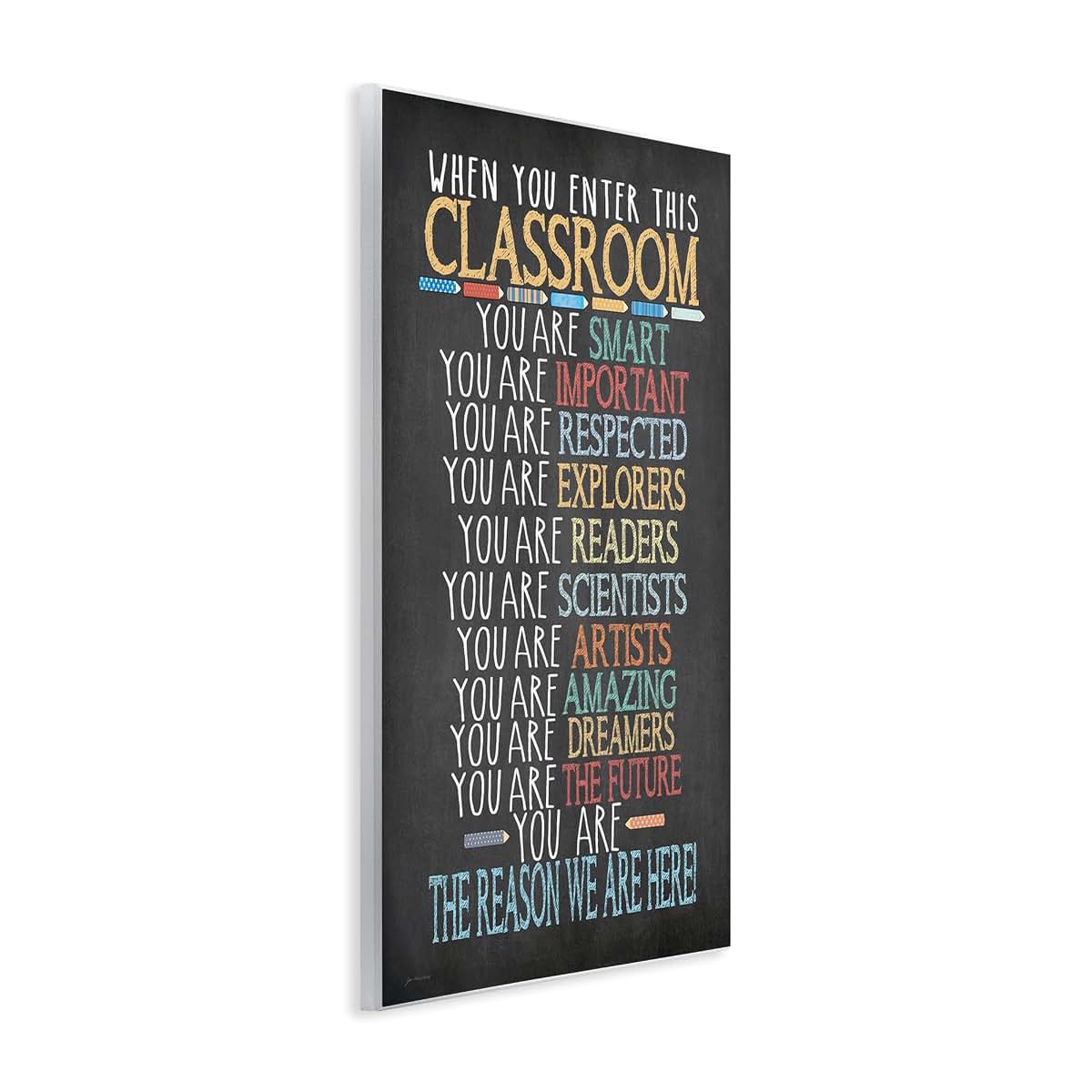 Stupell Industries Classroom Rules Rainbow Chalk Wall Plaque