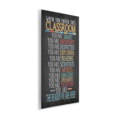 Stupell Industries Classroom Rules Rainbow Chalk Wall Plaque