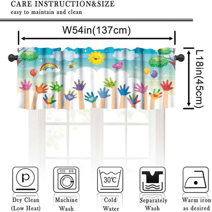 Nitmbi Children's Cartoon Bee Rainbow Valance Curtain 54x18 Inch Polyester