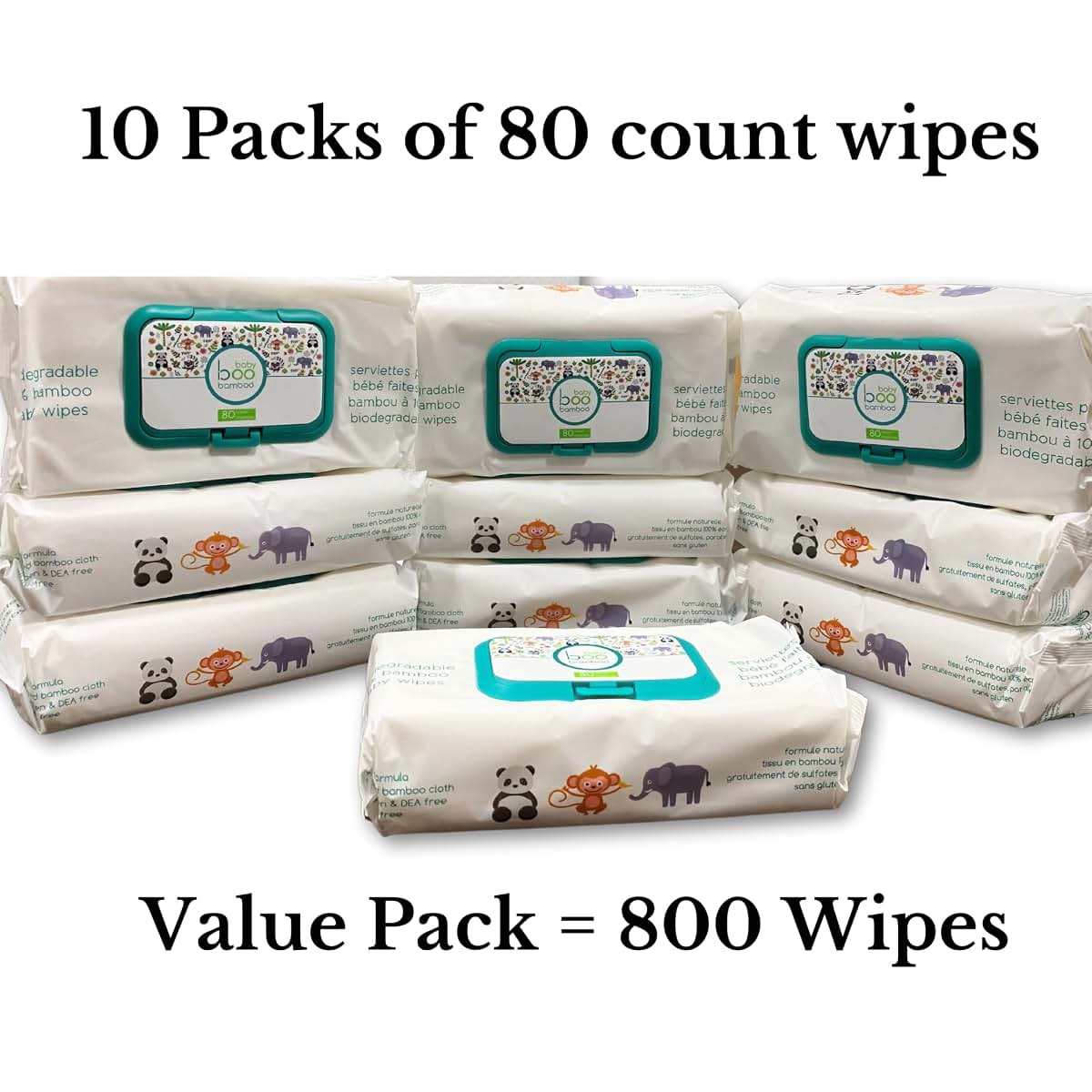 Baby Boo Bamboo Biodegradable 100% Bamboo Baby Wipes - 800Ct Value Pack (photo 3)