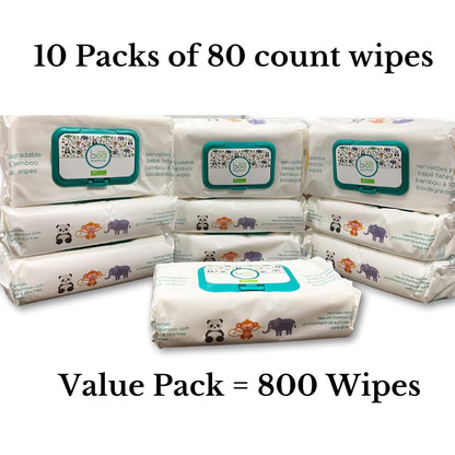 Baby Boo Bamboo Biodegradable 100% Bamboo Baby Wipes - 800Ct Value Pack (photo 3)