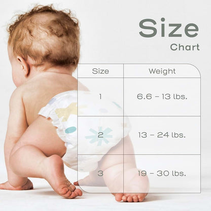 Evolur Snuggle Bum Baby Diapers Size 2, Newborn, PFAS-Free, 200 Count (photo 3)