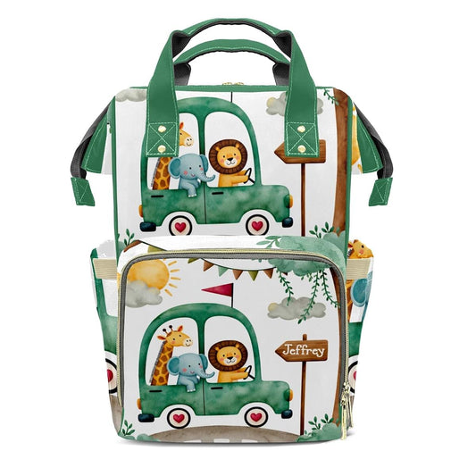 Joyestore Personalized Forest Animals Custom Mom Bag with Name,Dad and Mom Diaper Backpack Waterproof Baby Shower for