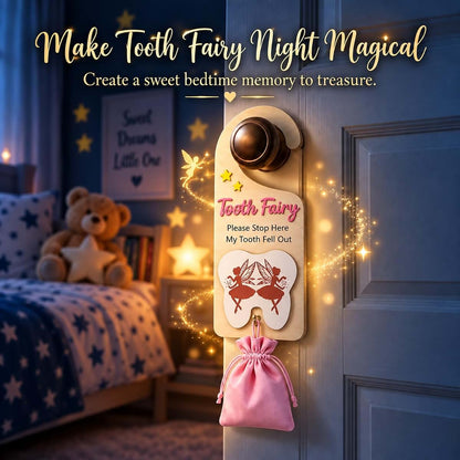 JDAWFWFJ 3-Piece Tooth Fairy Door Hanger Set With Pouch & Jar (photo 4)