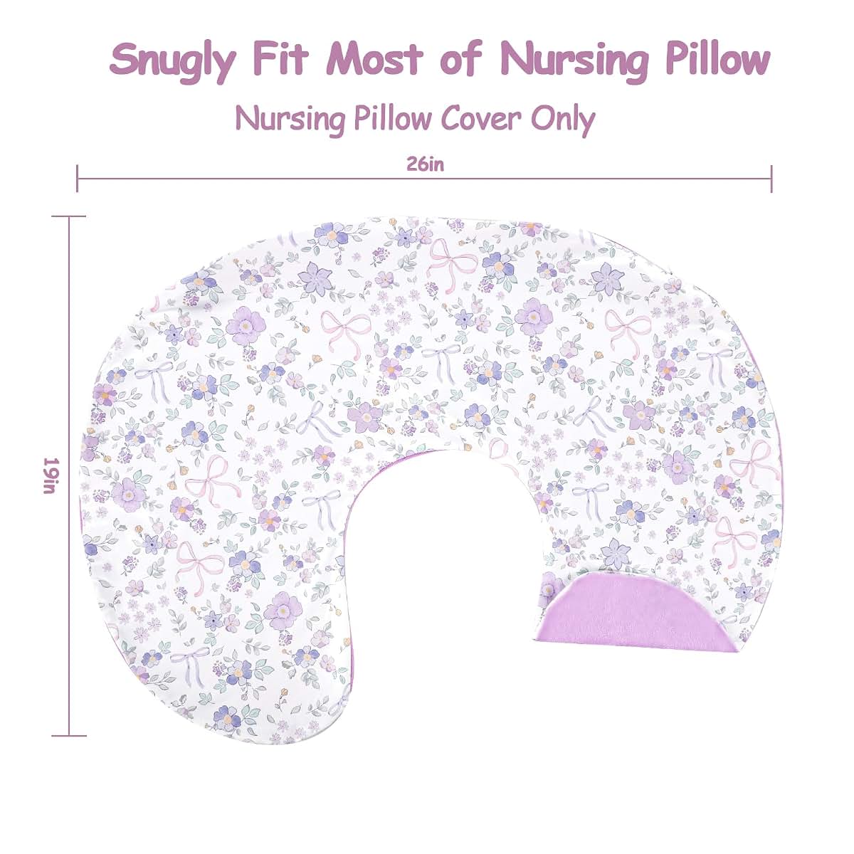 SWESEN Nursing Pillow Cover - Purple Stretchy Slipcover (photo 2)