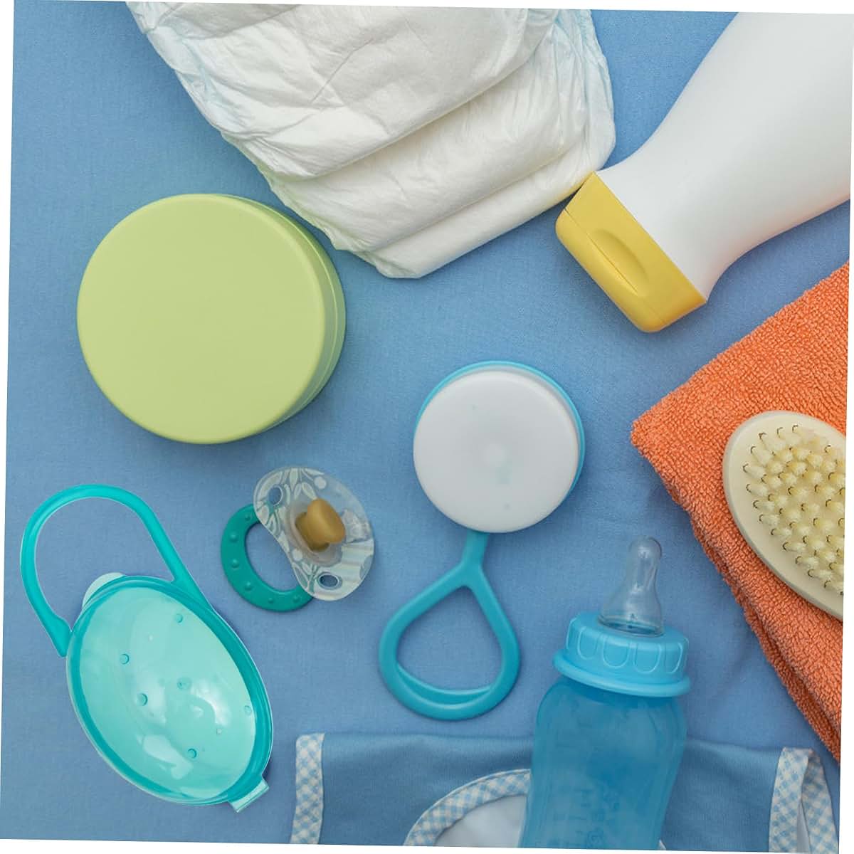 Kisangel 8Pcs Portable Pacifier Storage Case Lightweight Plastic Box With Handle