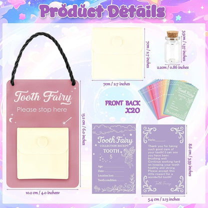 WALLFID Tooth Fairy Tooth Holder Acrylic Storage Bottle