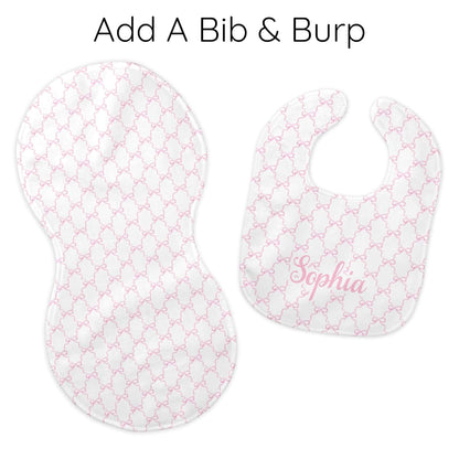 Girls Love A Monogram Personalized Baby Blanket With Coquette Bow (photo 4)