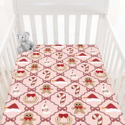 Cstdyfrv Christmas Santa Hat Fitted Crib Sheet (photo 2)