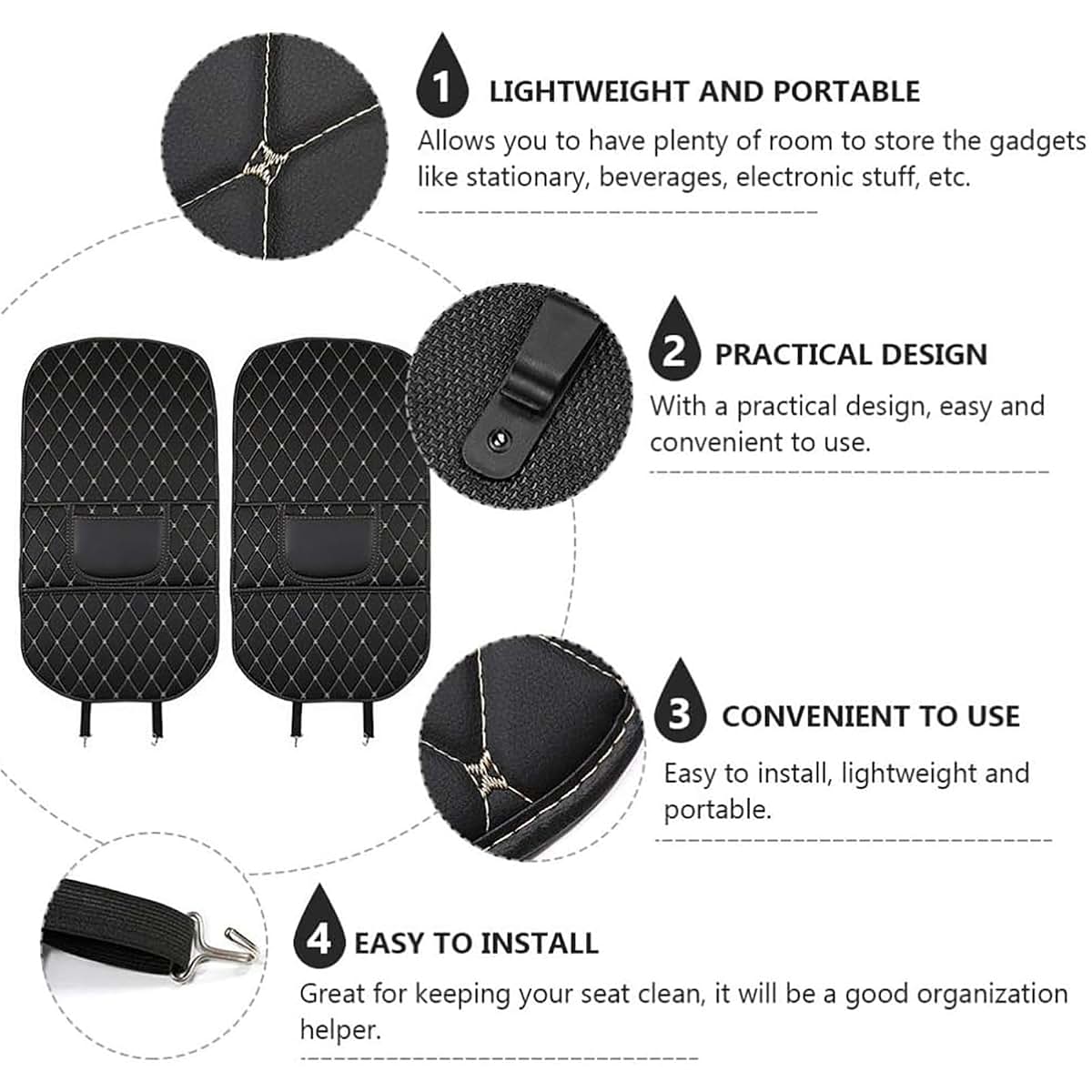 RVQWXDMR Car Seat Back Anti-Kick Protector Mats For GMC Terrain (photo 4)