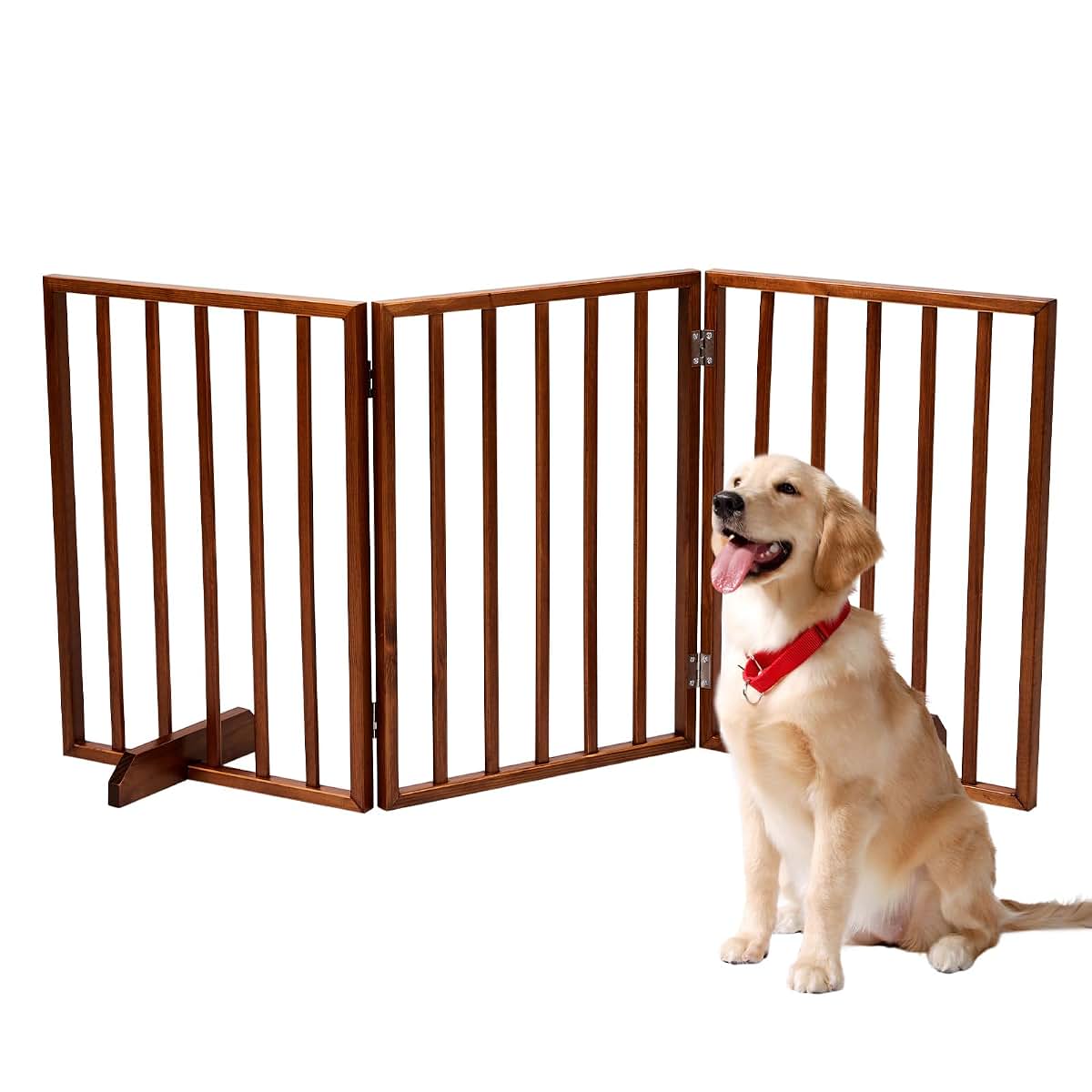 Dog Gate Indoor Wooden Pet Barrier for Doorways