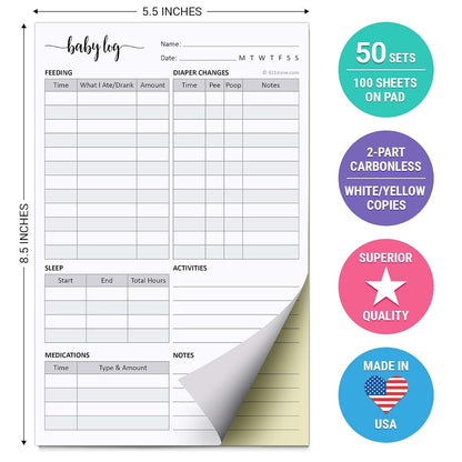 321Done Baby Daily Log Book With Carbon Copies, 50 Sets (photo 2)