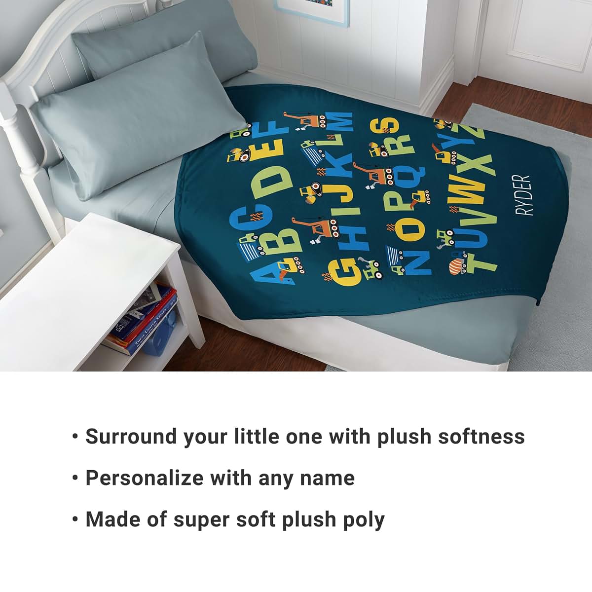 Let's Make Memories Personalized Baby Blanket - Welcome New Baby - Newborn Gift for New Parents - Add Name - Small (photo 3)