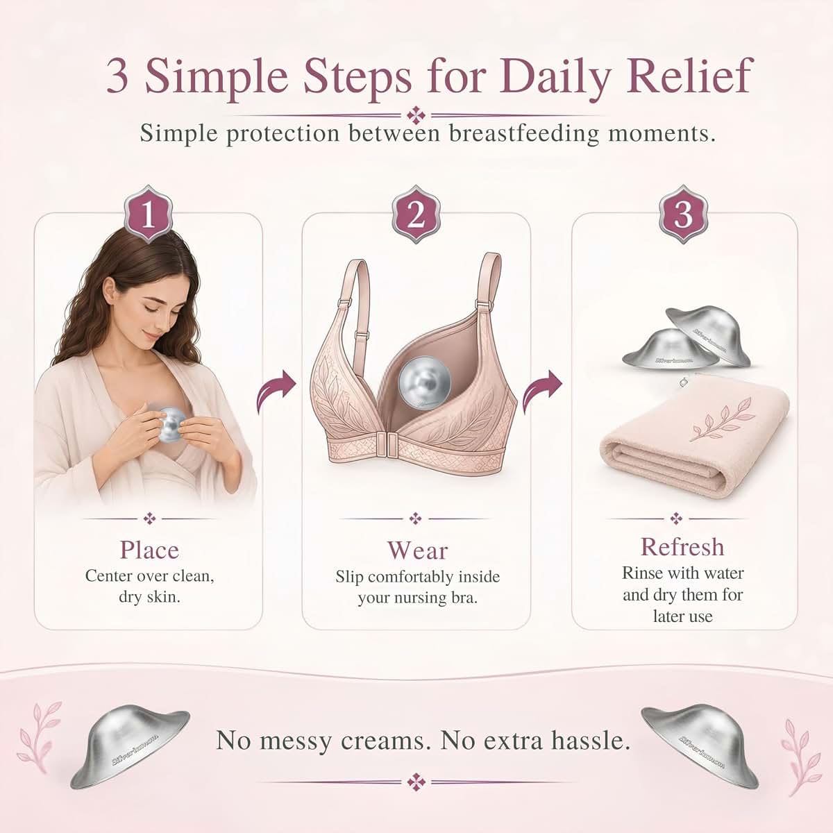 Silveriumom Healthy first touch Silveriumom Silver Nursing Cups, Nipple Shields & Covers for Breastfeeding (photo 4)