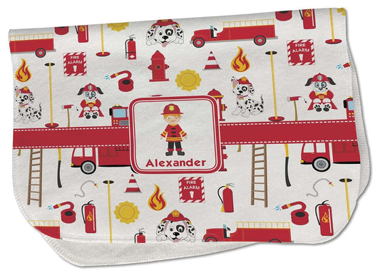 Baby Milano Personalized Firefighter Character Burp Cloth - Fleece